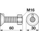 Pflugschraube M 16x60 1 Nase Güte 8.8 mit Mutter