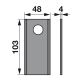 Kreiselmäherklingen gerade 103x48x4 mm L 19 mm 20 Stück [Fella]
