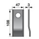 Kreiselmäherklingen gekröpft 108x47x3 mm 25 Stück [Galfré, New Holland]