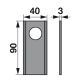 Kreiselmäherklingen gerade 90x40x3 mm L=22 mm