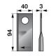 Kreiselmäherklingen rechts 94x40x3 mm 25 Stück [Krone]