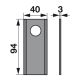 Kreiselmäherklingen gerade 94x40x3 mm 25 Stück [Kuhn]