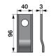 Kreiselmäherklingen gekröpft 96x40x3 mm 