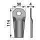 Kreiselmäherklingen dachförmig 114x50x4 mm L=18,8 mm 1 Stück
