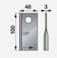 Kreiselmäherklinge links L 100 x B 48 x S 3 mm, d 19 mm