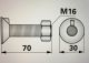 Pflugschraube M 16x70 1 Nase Güte 8.8 mit Mutter