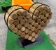 Herz aus Eisenrahmen lackiert mit Holz mittlere Größe 75 cm