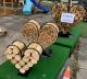 Herz aus Eisenrahmen lackiert mit Holz mittlere Größe 40 cm