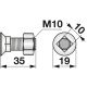 Pflugschraube Vierkant, M10x35 mm, Güte 10.9, 10 Stück mit Mutter