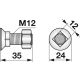 Pflugschraube M 12x50 Vierkant Güte 10.9, 10 Stück mit Mutter