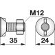 Pflugschraube M 12x35 2-Nasen Güte 8.8, 10 Stück mit Mutter