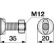 Pflugschraube 2 Nasen Huard M12x35 Güte 8.8 10 Stück mit Mutter