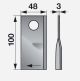 Kreiselmäherklinge rechts, L 100 x B 48 x S 3 mm, d 19 mm